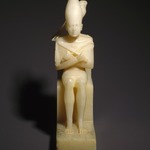 Seated Statuette of Pepy I with Horus Falcon