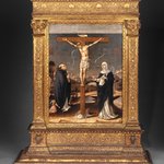 Christ on the Cross Adored by Saints Thomas Aquinas and Catherine of Siena (Recto); Saint Dominic with Saints and Worshipping Nuns (Verso)