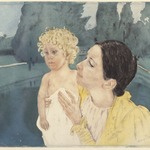 Mother and Child Before a Pool