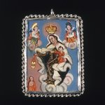Painted Medallion in Locket Frame
Recto: Our Lady of Carmel Above a Soul in Purgatory
Verso: Virgin of the Immaculate Conception Crowned as the Queen of Heaven