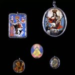 Painted Medallion in Locket Frame
Recto: Our Lady of Carmel Above a Soul in Purgatory
Verso: Virgin of the Immaculate Conception Crowned as the Queen of Heaven