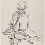 Woman Reading at the Breakfast Table