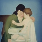 Woman with Child in Highchair