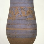 Blue-Painted Vase with Marsh Scene