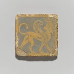 Tile with Winged, Crowned Sphinx
