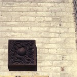 Square Plaque with Half Sphere in Center of Wave Pattern