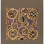 (Semi-abstract Floral Design - Yellow on Purple Background)