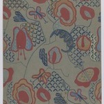 (Semi-abstract Floral Design on Gray Background)