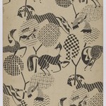 (Pattern of Horses, Birds and Geometric Designs - in Black and White)