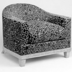Upholstered Armchair with Seat Cusion, One of Pair