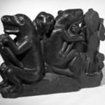 Carving of Bears and Humans Resting on the Stomach of a Raven