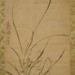 Kakemono: Orchids, Bamboo, and Thorns - Left panel