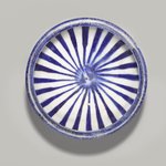 Blue and White Bowl with Radial Design