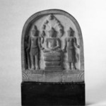 Architectural Element from a Temple: Scene of Buddha Mucalinda and Attendants