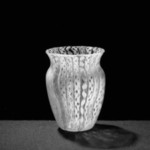 Vase, blown Latticino filigree