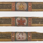 Three Illustrated Palm Leaves from a Pancharaksha Manuscript