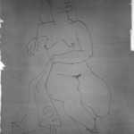 Untitled (Seated Female Nude with Shoes and Robe)