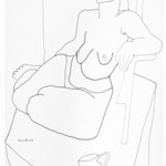 Untitled (Female Nude Sitting on a Platform)