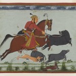 Maharaja Pratap Singh II of Mewar Hunting Boar