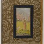 Woman Under a Willow and Calligraphy Panel (Double-sided Painting)