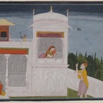 The Brahmin Sudama and Rukmini in a Palace, Page from the Sudama Episode of Bhagavata Purana Series