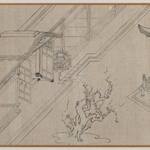 Temple Courtyard with Blossoming Plum Tree