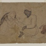 Drawing of Three Seated Figures