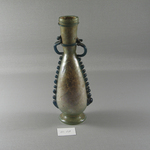 Flask with Thread and Ribbon Decoration and Neck Handles