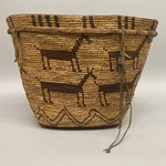 Imbricated Basket with Animal Design in Brown