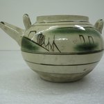 Landscape Tea Pot with Lid (Sansui Dobin): Shigaraki Ware