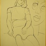 [Untitled] (Seated Woman and Face)