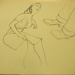 [Untitled] (Woman Seated and Mans Legs)