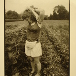 Jessy Park with Her Arms Raised in a Vegetable Garden, Williamstown, MA, from the Born Electrical Series