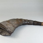 Carved Horn Buffalo Drinking Cup