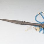 Knife, Handle Wrapped with Wire.  Blue Ornament.