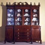 Bookcase on Cabinet Base With Pediment Top