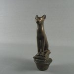 Top of Ceremonial Staff in the Form of the Papyrus Umbel Surmounted by a Cat