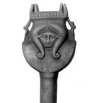 Handle of a Sistrum Ending in Two Hathor Cow Heads