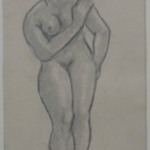 Nude Standing with Hand on Left Shoulder