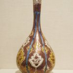 Lobed Pear-Shaped Bottle with Floral Escutcheons