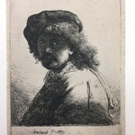 Self Portrait in a Cap and Scarf with the Face Dark: Bust