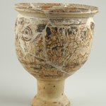 Decorated Vessel with Pedestal Base