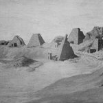 Northern Group of Pyramids at Meroe (Kabushiyah) as seen, in 1921, from the NNE Prior to Their Excavation