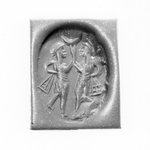 Stamp Seal: Two Dancers with Ribbons, Crescent