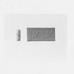 Cylinder Seal Depicting a Leaping Lion-Griffin and a Stylized Palm Tree