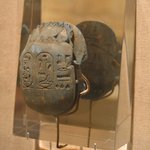 Heart Scarab with Scene of the Goddess Ma`at and a Phoenix