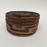 Short Twined Cylinder Basket with False Embroidery