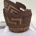 Large Twined Open-work Basket with False Embroidery