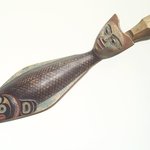 Clapper in Form of a Fish with Human Head for Finger Lever