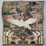 Rank Square (Hyungbae) Depicting a Single Crane, One of Pair